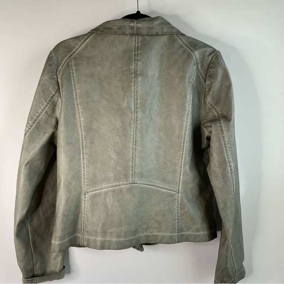Bagatelle distressed faux leather moto zip up jacket size large - Picture 6 of 6